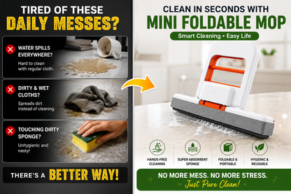 Mini Foldable Sponge Mop for Kitchen | Self-Squeeze Cleaning Mop | COD Available